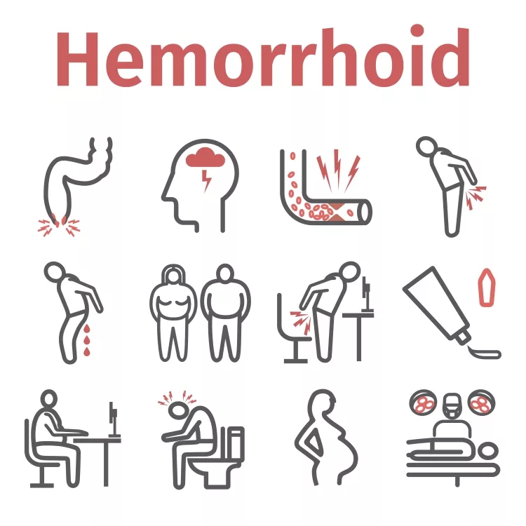 Hemorrhoids Vector signs for web graphics.