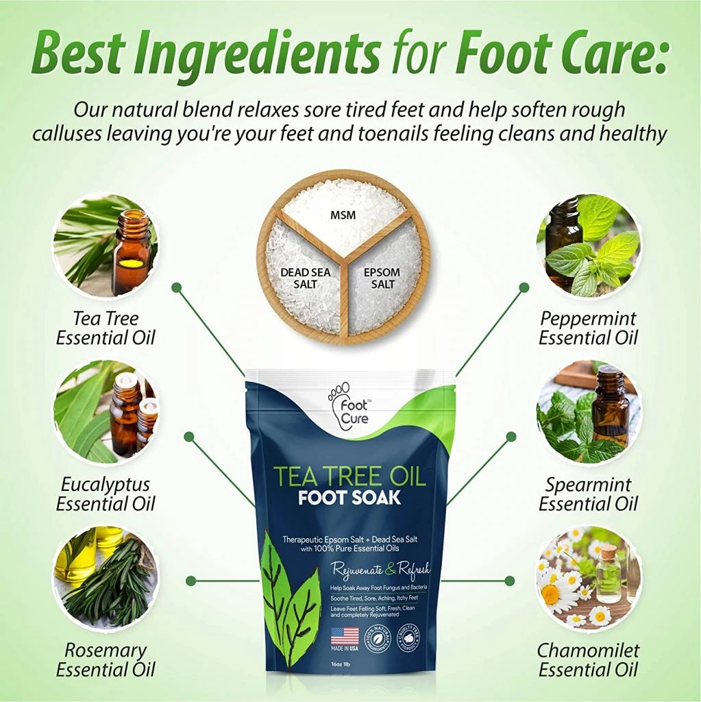 Best Athlete's Foot Cream - Foot Cure Tea Tree Oil Soak Ingredients