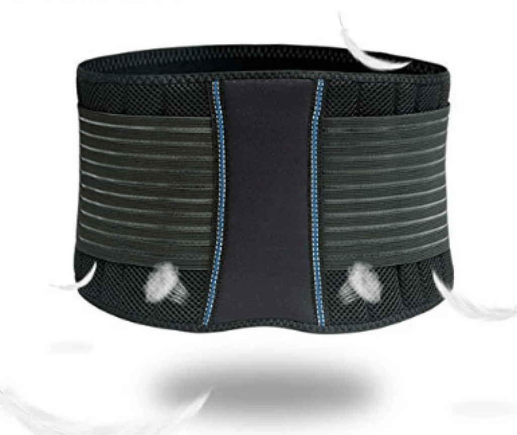 BraceUP Stabilizing Lumbar Lower Back Brace Support Belt Dual Adjustable Straps Breathable Mesh Panels (S/M) 